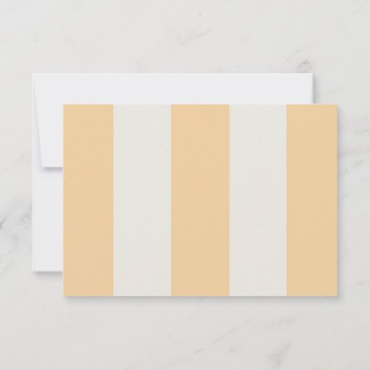Simple Yellow OffWhite Cabana Stripes Wedding RSVP (裏面)