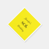 Simple Yellow Paper Napkins, 80th Birthday Party スタンダードカクテルナプキン (角)
