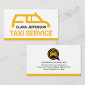 Simple Yellow Taxi Car Place Your Name 名刺 (正面/裏面)