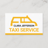 Simple Yellow Taxi Car Place Your Name 名刺 (正面)