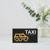 Simple Yellow Taxi Car Station Wagon 名刺 (スタンド正面)