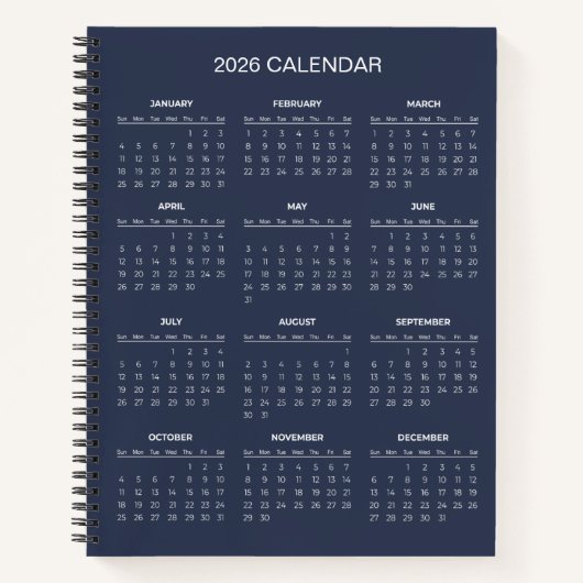Simple Yet Elegant 2026 Calendar |  ノートブック (正面)
