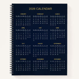 Simple Yet Elegant 2026 Calendar |  ノートブック