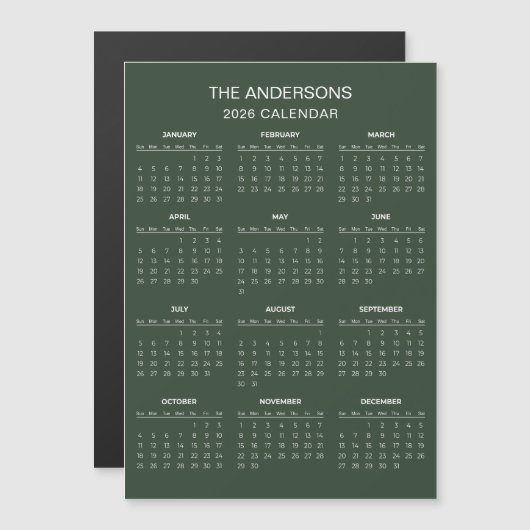 Simple Yet Elegant 2026 Calendar | Magnet (正面/裏面)