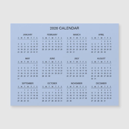 Simple Yet Elegant 2026 Calendar | Magnet (正面)