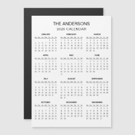 Simple Yet Elegant 2026 Calendar | Magnet