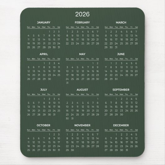 Simple Yet Elegant 2026 Calendar | Mousepad マウスパッド (正面)