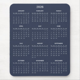 Simple Yet Elegant 2026 Calendar | Mousepad マウスパッド