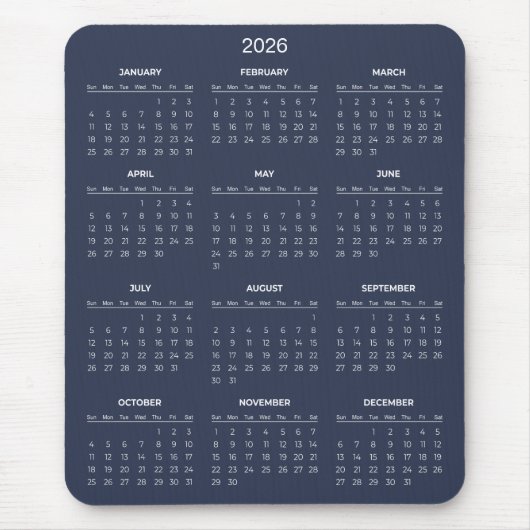 Simple Yet Elegant 2026 Calendar | Mousepad マウスパッド (正面)