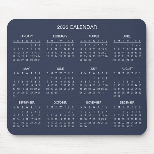 Simple Yet Elegant 2026 Calendar | Mousepad マウスパッド (正面)
