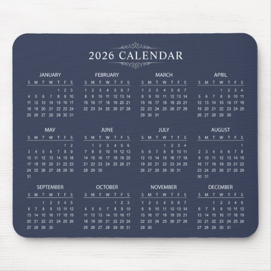 Simple Yet Elegant 2026 Calendar | Mousepad マウスパッド (正面)