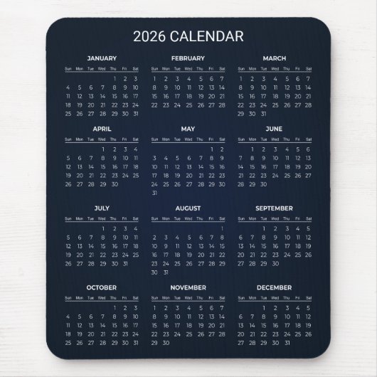 Simple Yet Elegant 2026 Calendar | Mousepad マウスパッド (正面)