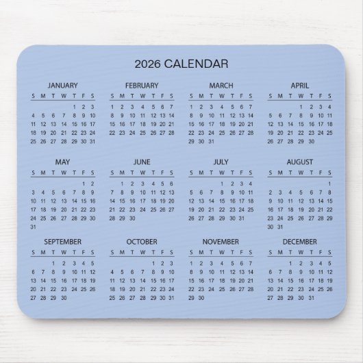 Simple Yet Elegant 2026 Calendar | Mousepad マウスパッド (正面)