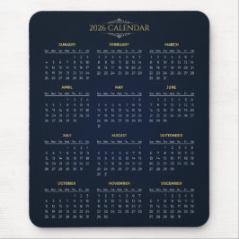 Simple Yet Elegant 2026 Calendar | Mousepad マウスパッド