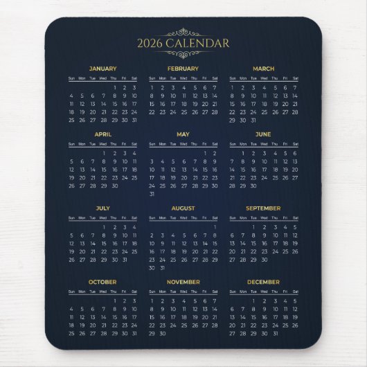 Simple Yet Elegant 2026 Calendar | Mousepad マウスパッド (正面)