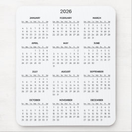 Simple Yet Elegant 2026 Calendar | Mousepad マウスパッド