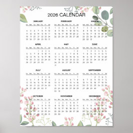 Simple Yet Elegant Floral 2026 Calendar | ポスター