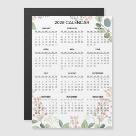 Simple Yet Elegant Floral 2026 Calendar  | Magnet