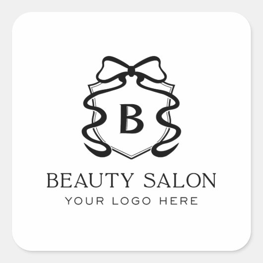 Simple Your Logo Here Minimalist Small Business スクエアシール (正面)