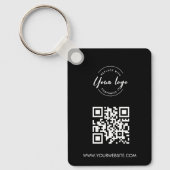 Simple Your Logo QRコード掲載 カスタムデザイン キーホルダー (正面)