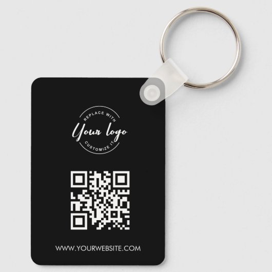 Simple Your Logo QRコード掲載 カスタムデザイン キーホルダー (裏面)