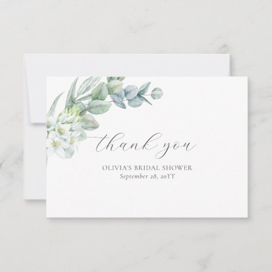 Simples Élégants Modernes Boho Sauge Verdure Petit サンキューカード (正面)
