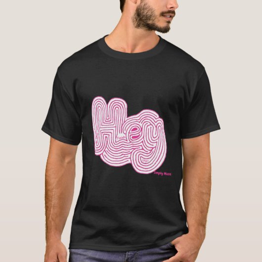 Simples "Hey"迷路ブラックTシャツ Tシャツ (正面)
