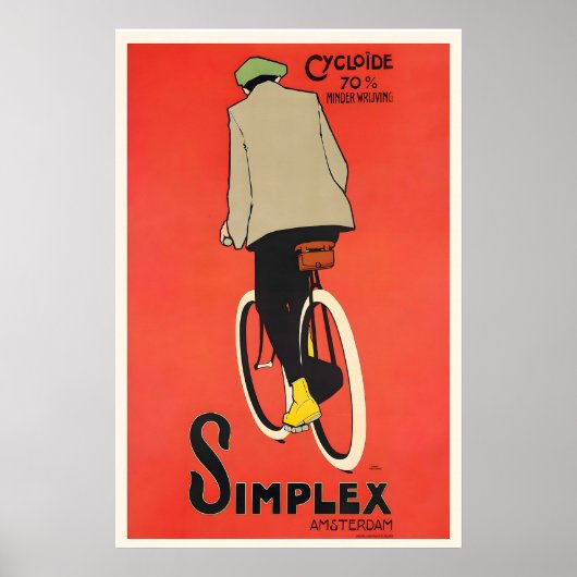 Simplex Cycloide Retro Bicycle Amsterdam Holland ポスター (正面)