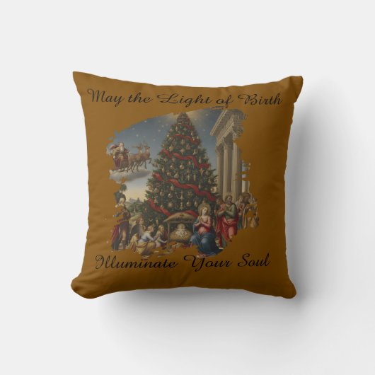 Simplex Knit Nativity Christmas Throw Pillow クッション (正面)
