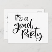 SIMPLEYはっきりした大学院パーティー招待状 ポストカード (正面/裏面)