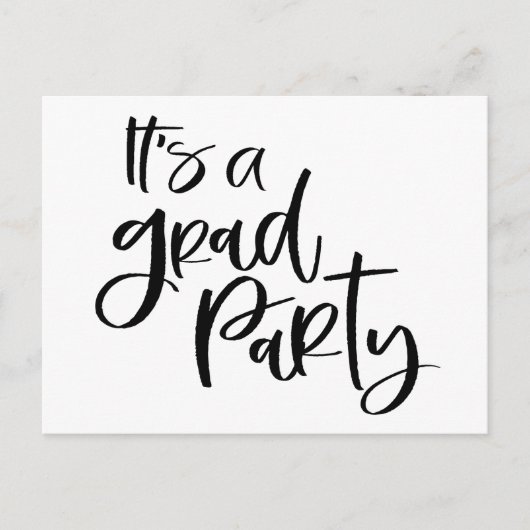 SIMPLEYはっきりした大学院パーティー招待状 ポストカード (正面)