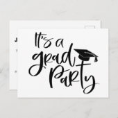 SIMPLEYはっきりした大学院パーティー招待状 ポストカード (正面/裏面)