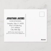 SIMPLEYはっきりした大学院パーティー招待状 ポストカード (裏面)