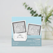 Simpley Blueベビー写真アナウンスメントカード 案内状 (スタンド正面)