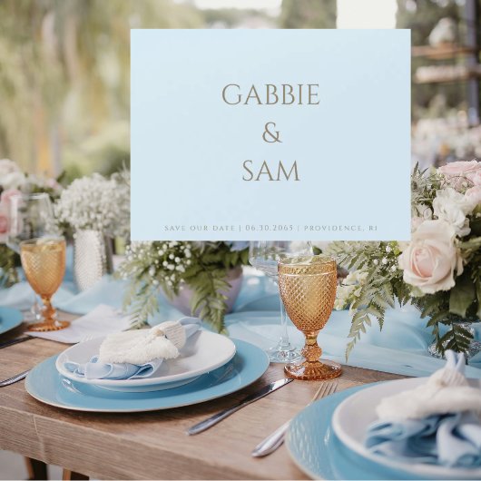 Simplicity Icy Blue Wedding Save our Date マグネット招待状