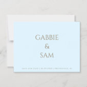 Simplicity Icy Blue Wedding Save our Date マグネット招待状 (正面)