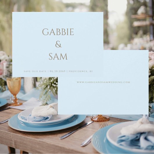 Simplicity Icy Blue Wedding Save our Date 招待状