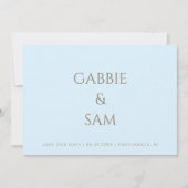 Simplicity Icy Blue Wedding Save our Date 招待状 (正面)