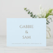 Simplicity Icy Blue Wedding Save our Date 招待状 (スタンド正面)