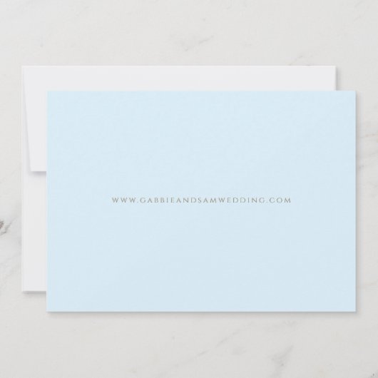 Simplicity Icy Blue Wedding Save our Date 招待状 (裏面)