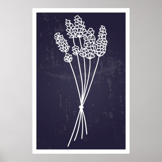 Simplicity in Bloom White Line Flower Drawing ポスター (正面)