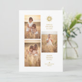 Simplicity Minimal 3 Photos Family Collage シーズンカード (スタンド正面)