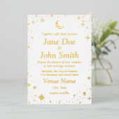 simplified celestial invitation black tie 箔招待状 (立ち正面)