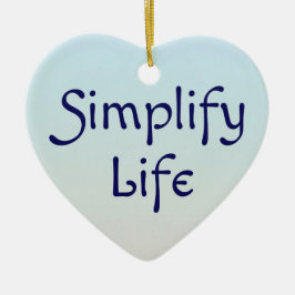Simplify Life Blueクリスマスオーナメント セラミックオーナメント
