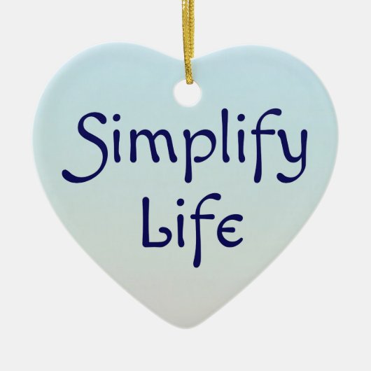 Simplify Life Blueクリスマスオーナメント セラミックオーナメント (正面)