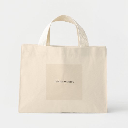 Simplify to Amplify トートバッグ - ミニマリストの名言 (正面)