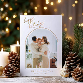 Simplistic Arch Photo Holiday Card シーズンカード