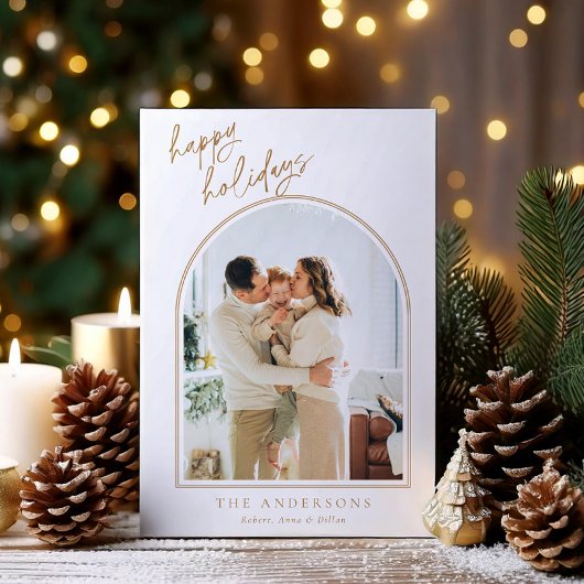 Simplistic Arch Photo Holiday Card シーズンカード