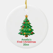 Simplistic Baby's First Christmas w/ Tree Ornament セラミックオーナメント (裏面)