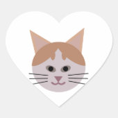 simplistic cat sticker ハートシール (正面)